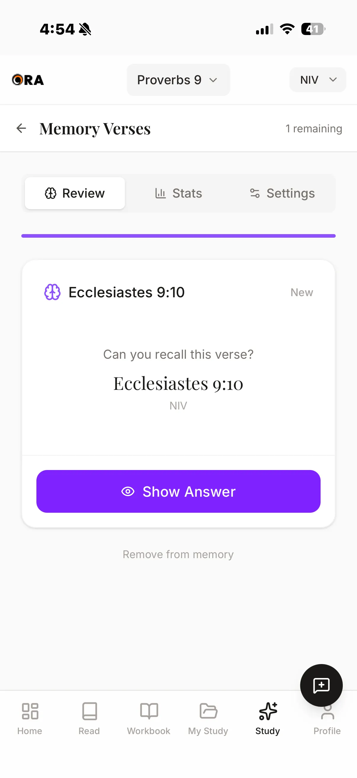 Memory verses on iPhone
