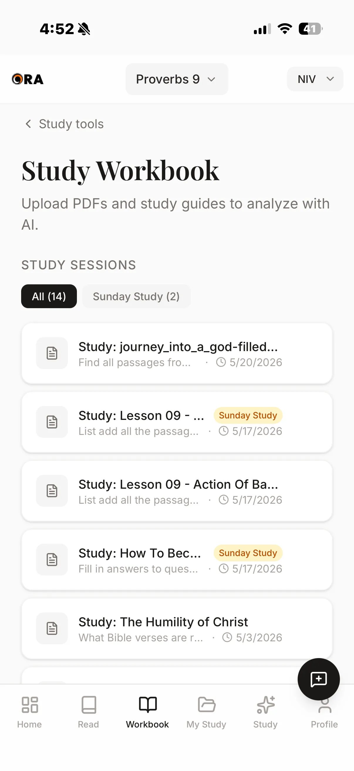 Study Workbook: analyze your own PDFs with AI