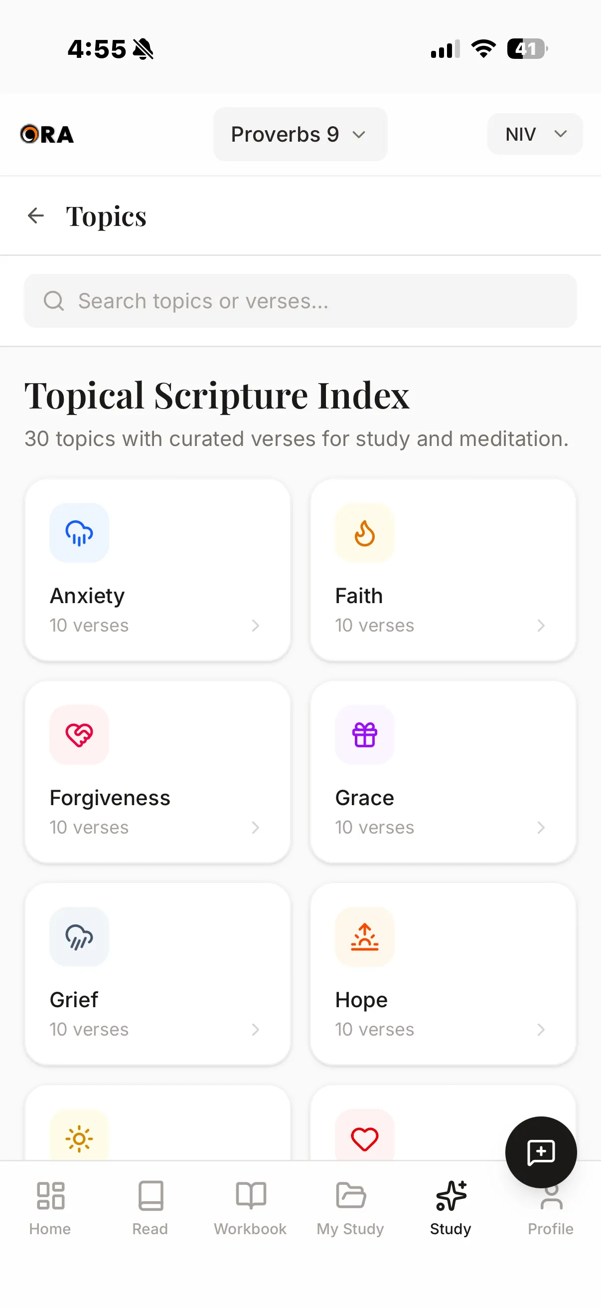 Topical scripture index in Ora