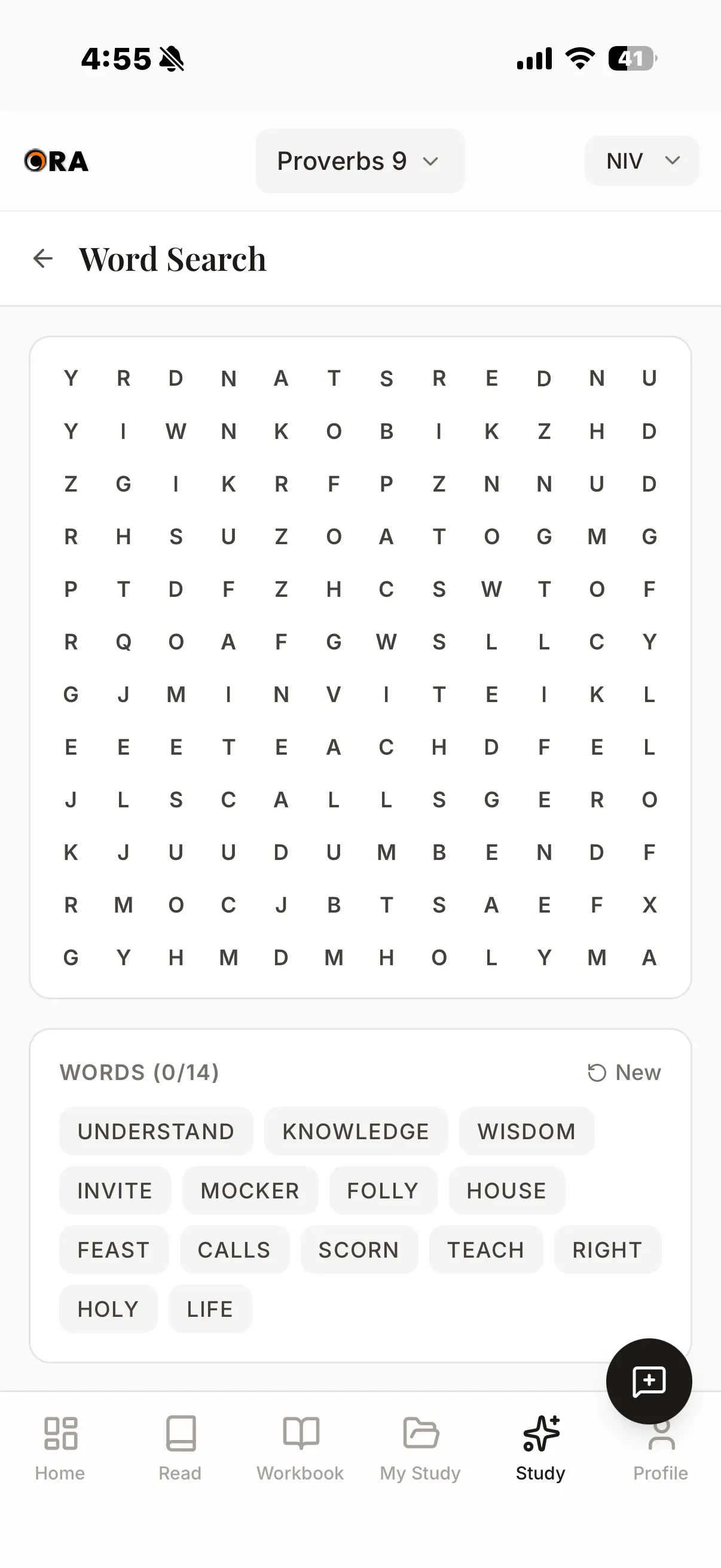 Bible word search in Ora